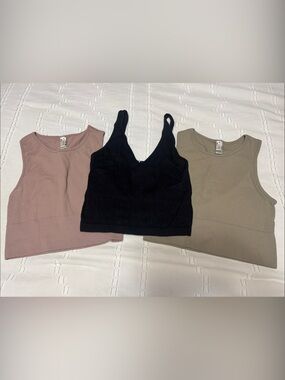 Wishlist Ribbed Tank Trio — Black, Mauve, Taupe